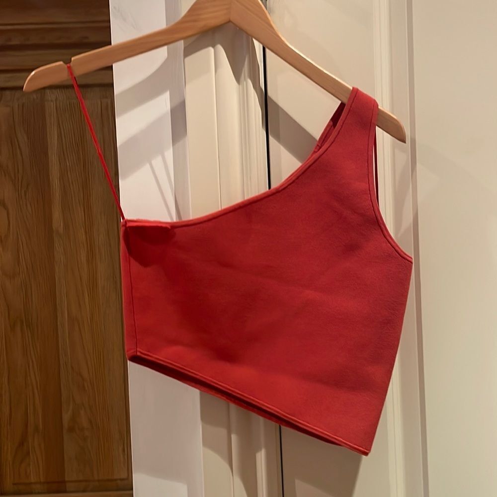 Alc one shoulder crop top ribbed xs